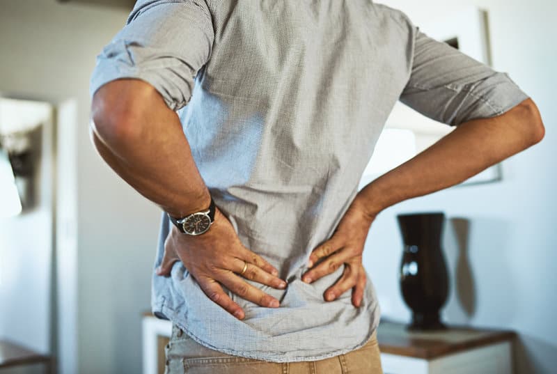 Person with lower back pain